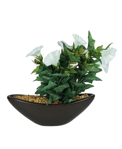 Everlasting Elegance Artificial Morning Glory Bonsai In Ceramic Vase