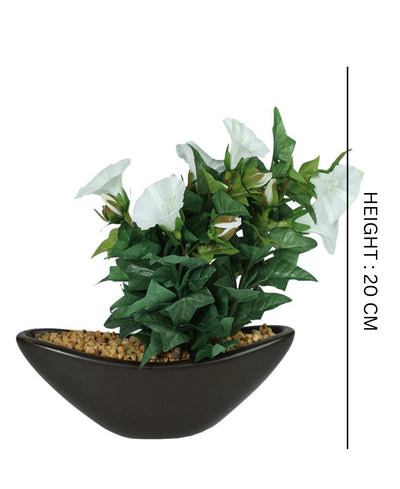 Everlasting Elegance Artificial Morning Glory Bonsai In Ceramic Vase