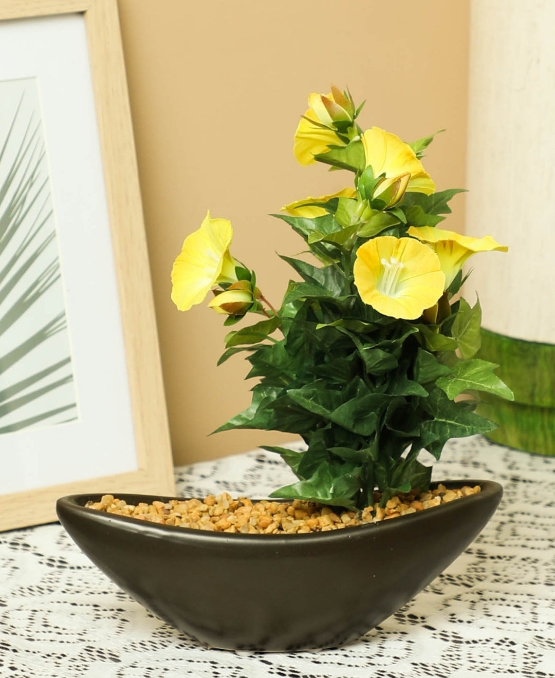 Everlasting Elegance Artificial Morning Glory Bonsai In Ceramic Vase