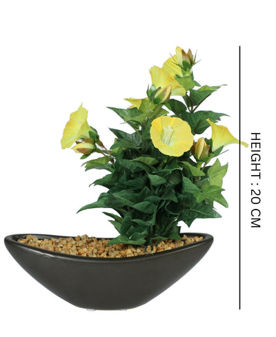 Everlasting Elegance Artificial Morning Glory Bonsai In Ceramic Vase