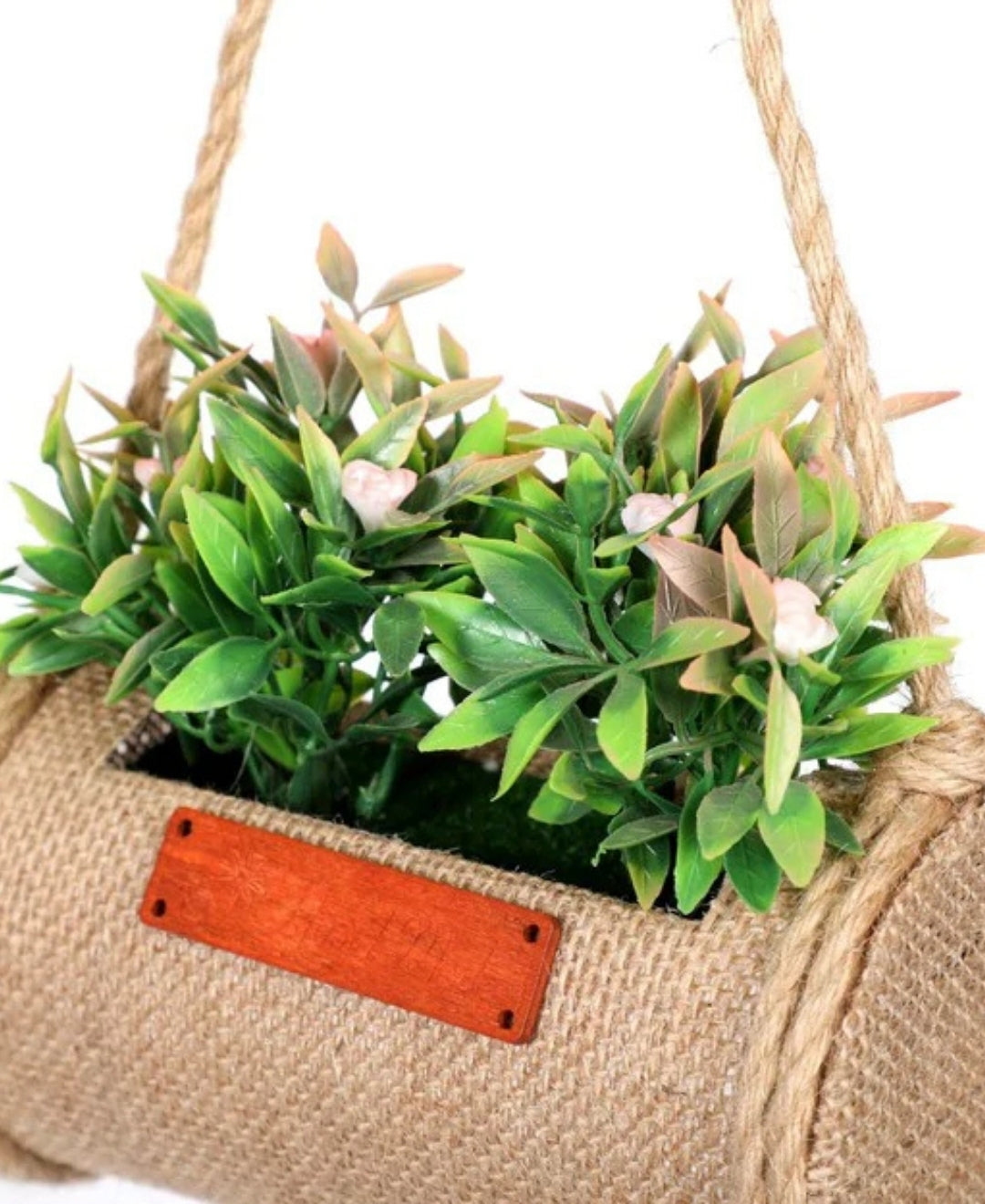 Jutecharm Bloomer- Hanging Bonsai In Jute Duffle With Bells