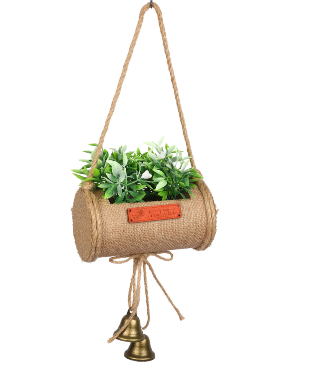 Jutecharm Bloomer- Hanging Bonsai In Jute Duffle With Bells