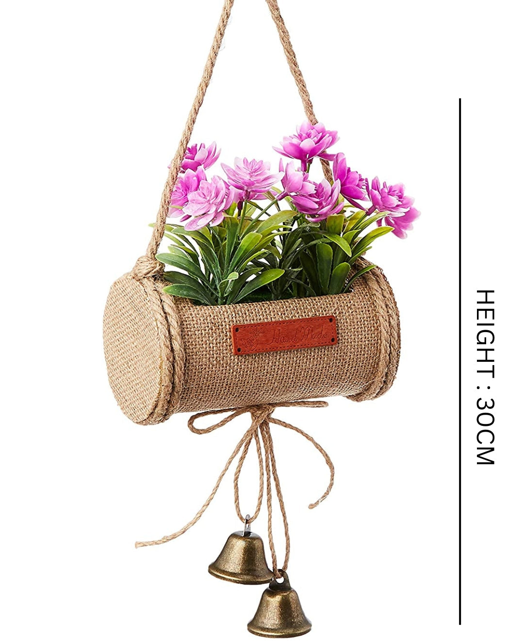 Bellblossom Hanging Bonsai In Jute Duffle With Bells