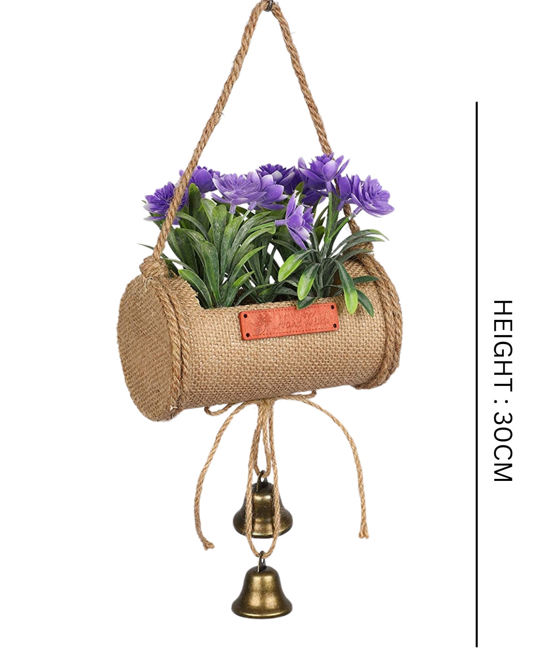 Bellblossom Hanging Bonsai In Jute Duffle With Bells