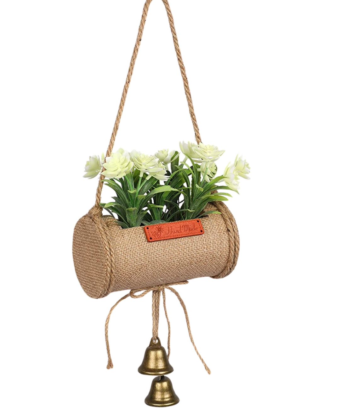 Bellblossom Hanging Bonsai In Jute Duffle With Bells