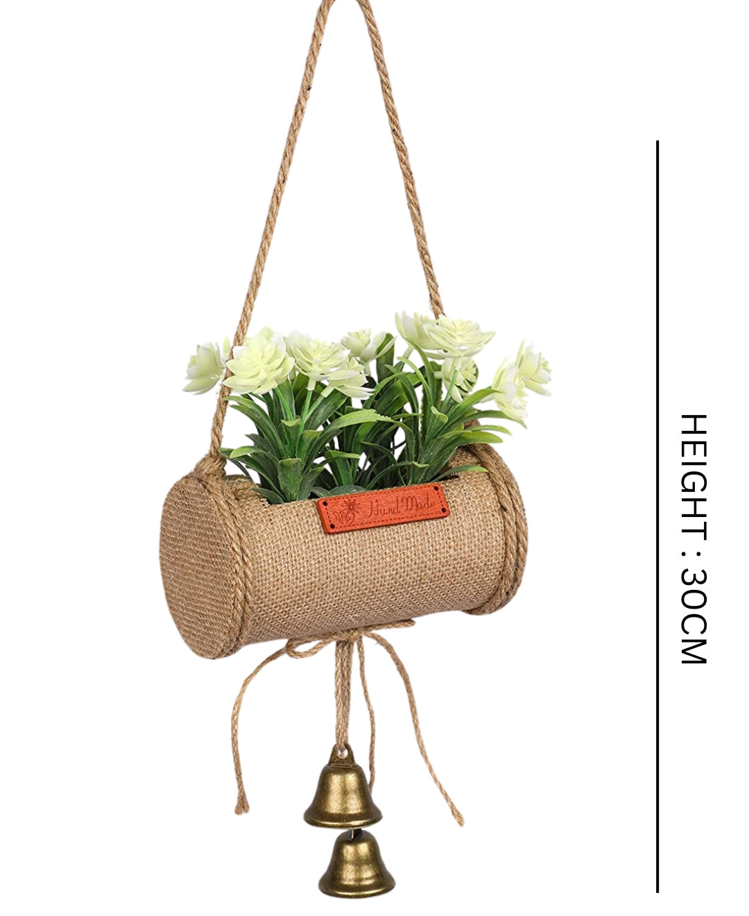 Bellblossom Hanging Bonsai In Jute Duffle With Bells