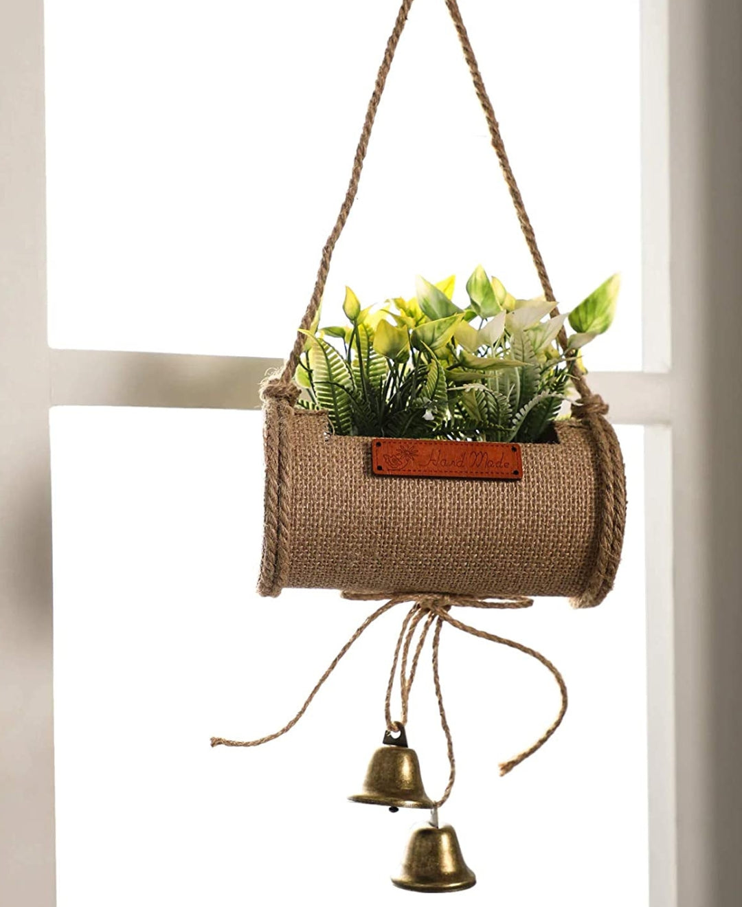 Bellblossom Hanging Bonsai In Jute Duffle With Bells