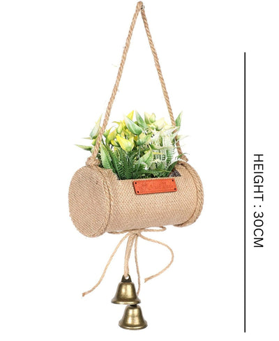 Bellblossom Hanging Bonsai In Jute Duffle With Bells