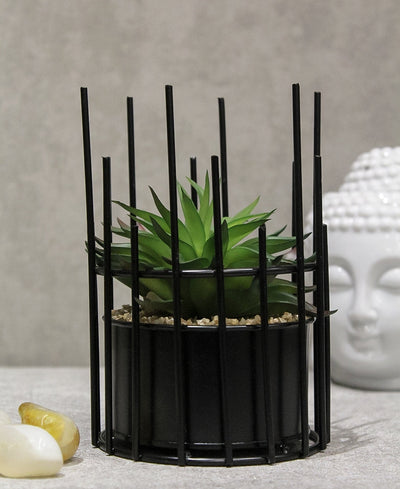 Artificial Succulent Bonsai In Metal Pot A Modern Touch Of Nature