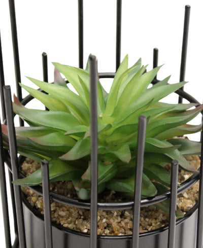 Artificial Succulent Bonsai In Metal Pot A Modern Touch Of Nature