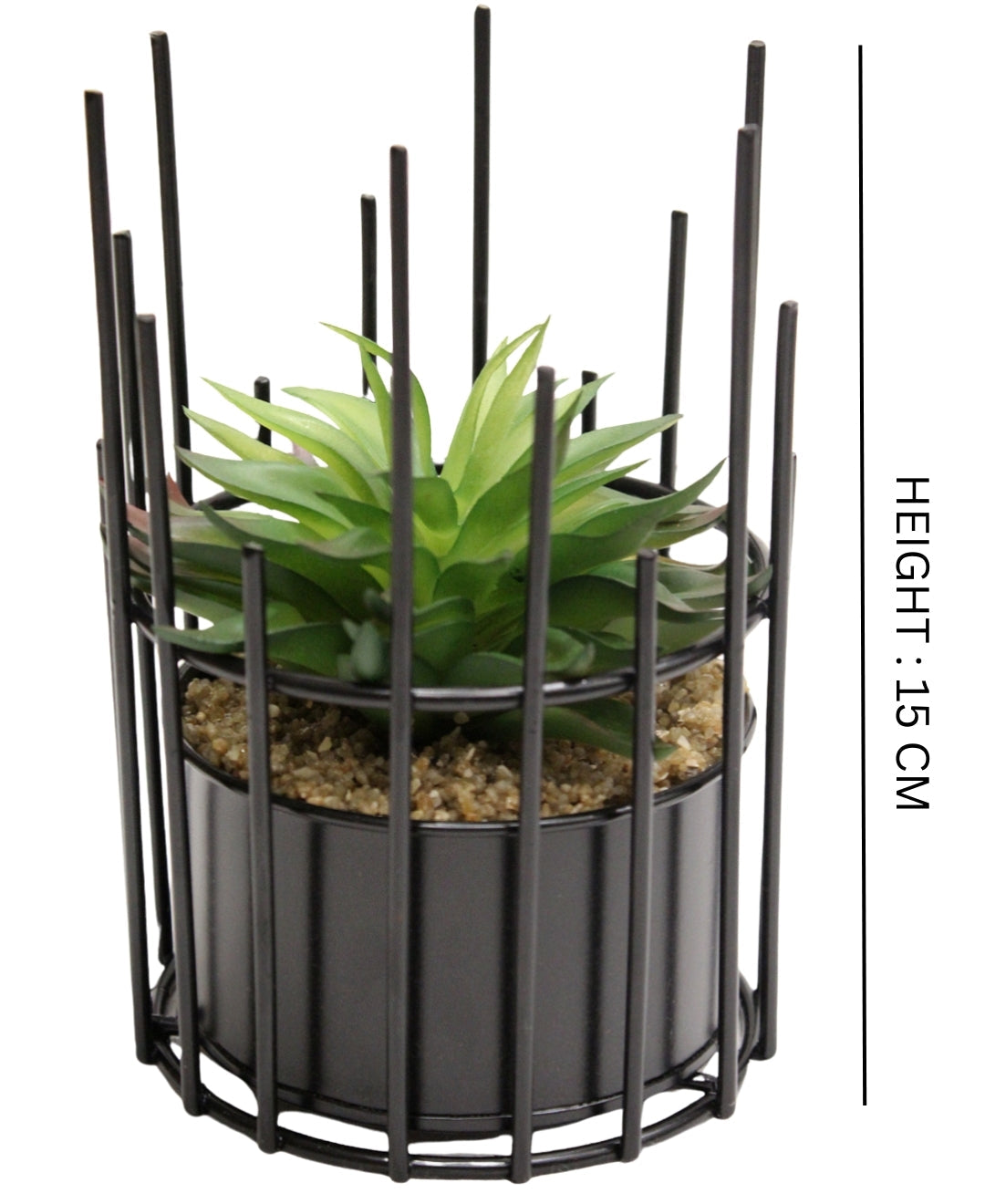 Artificial Succulent Bonsai In Metal Pot A Modern Touch Of Nature