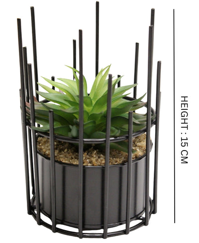 Artificial Succulent Bonsai In Metal Pot A Modern Touch Of Nature