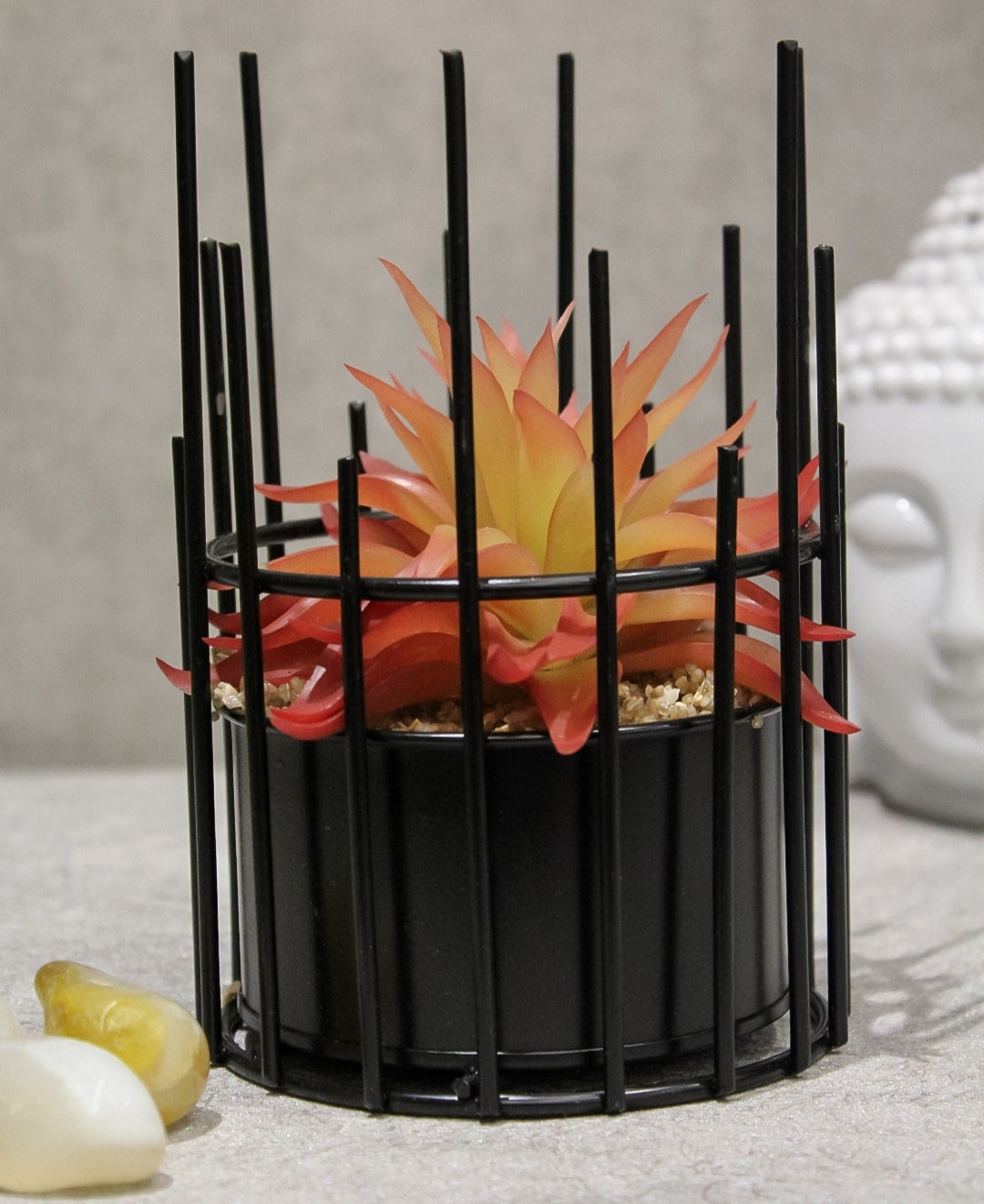Artificial Succulent Bonsai In Metal Pot A Modern Touch Of Nature