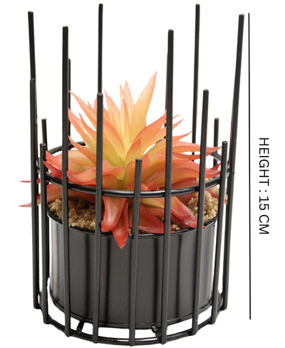Artificial Succulent Bonsai In Metal Pot A Modern Touch Of Nature