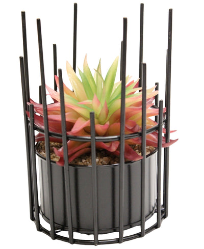 Artificial Succulent Bonsai In Metal Pot A Modern Touch Of Nature
