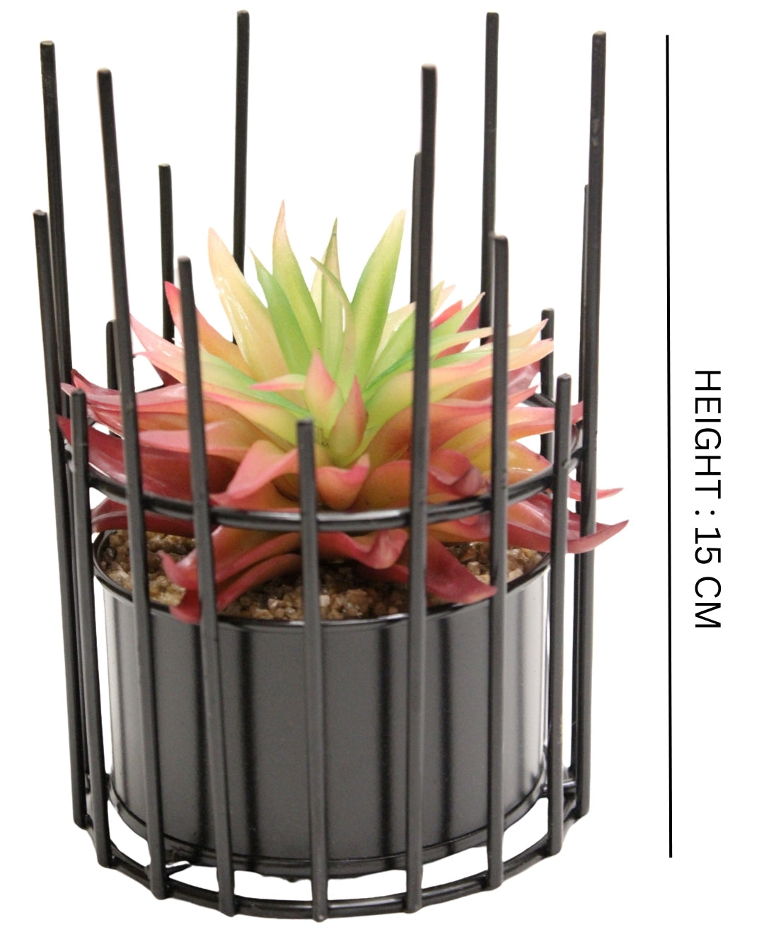Artificial Succulent Bonsai In Metal Pot A Modern Touch Of Nature