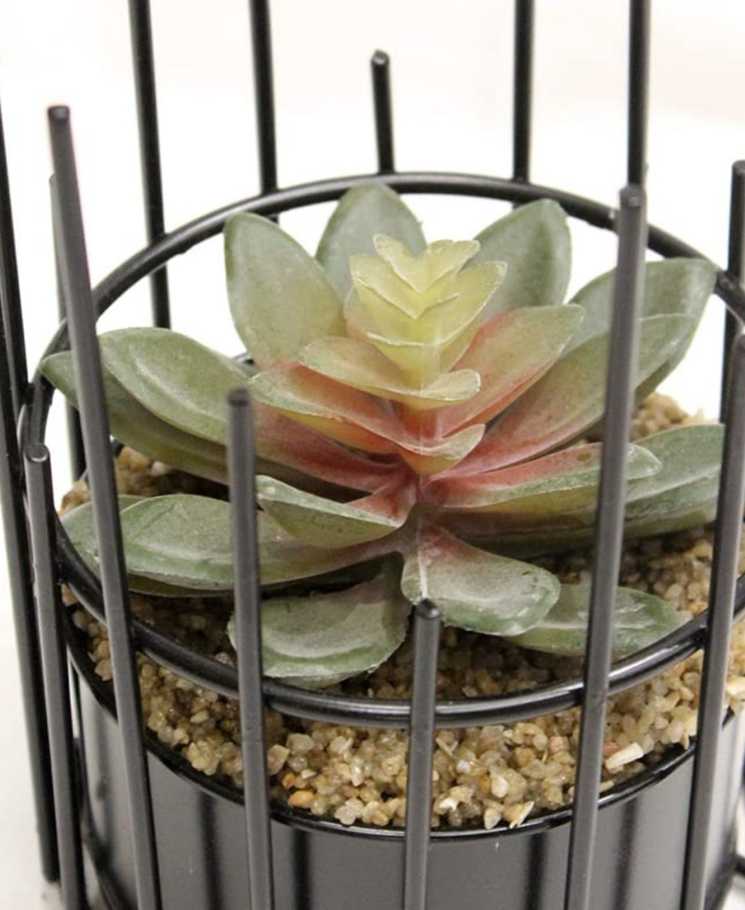 Artificial Succulent Bonsai In Metal Pot Contemporary Elegance