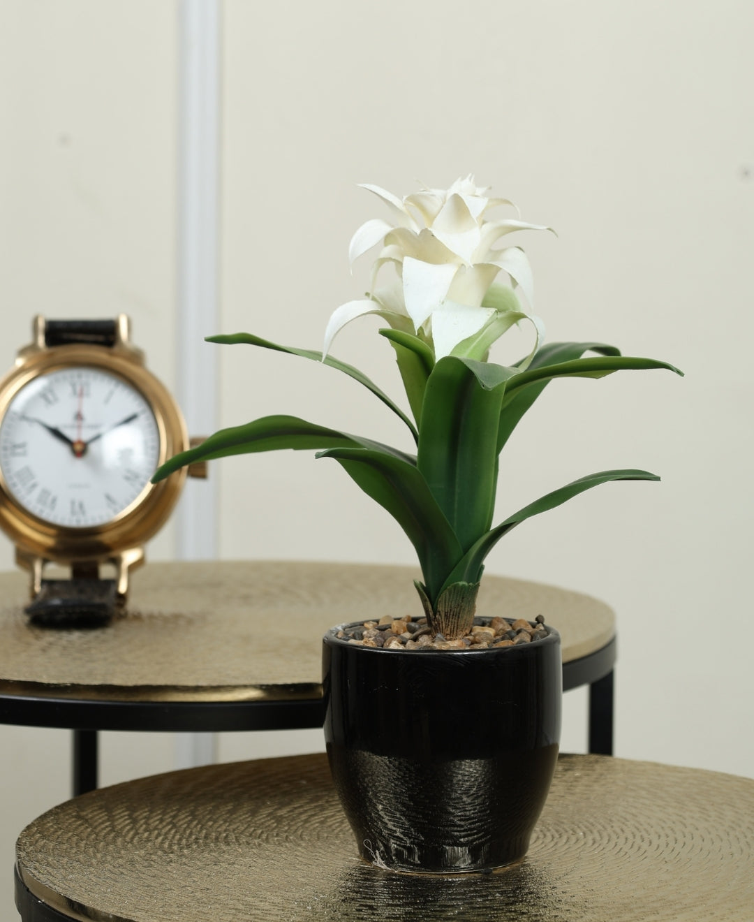 Medium Artificial Flowering Bonsai In Black Pot- A Touch Of Elegance And Color