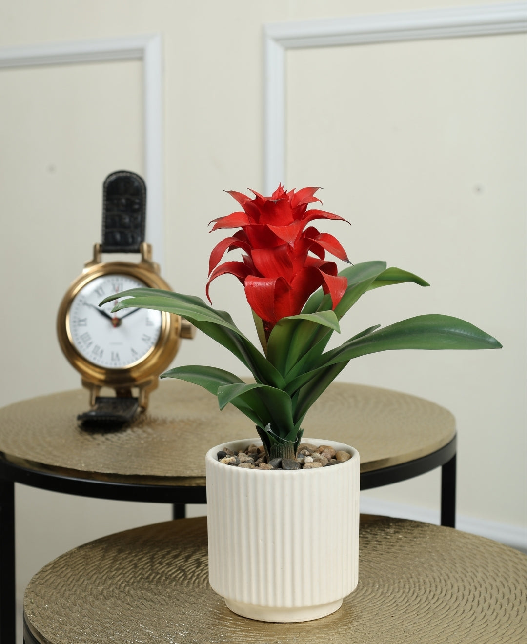 Medium Artificial Flowering Bonsai In White Pot- A Touch Of Elegance And Color