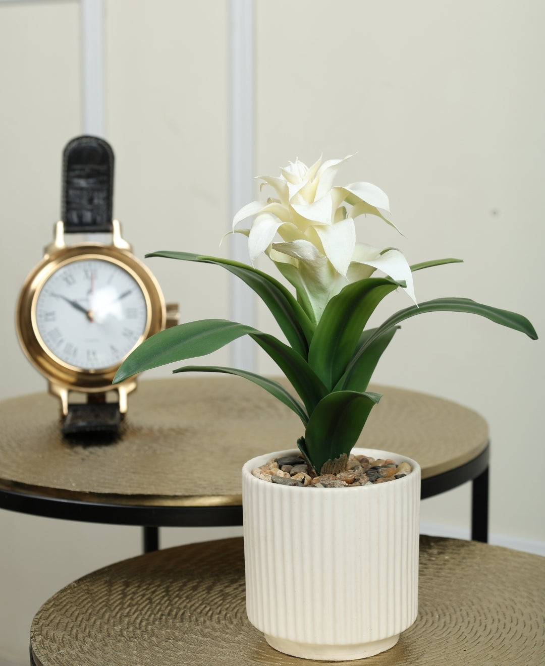 Medium Artificial Flowering Bonsai In White Pot- A Touch Of Elegance And Color