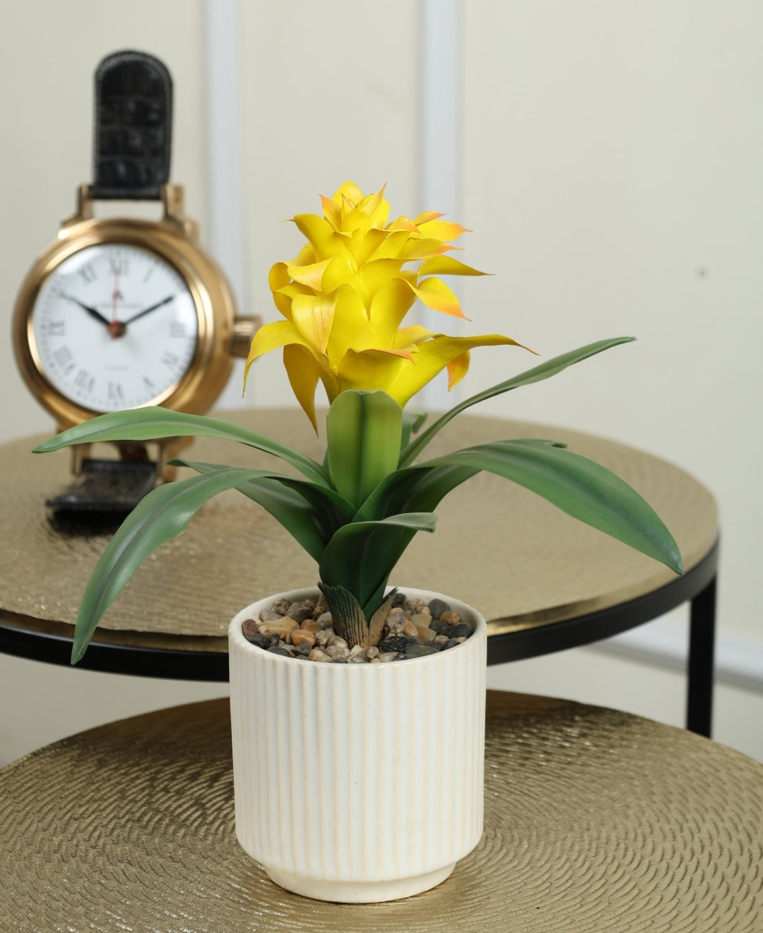 Medium Artificial Flowering Bonsai In White Pot- A Touch Of Elegance And Color