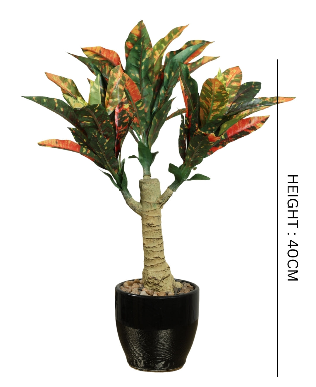Graceful Croton Artificial Bonsai In Ceramic Pot