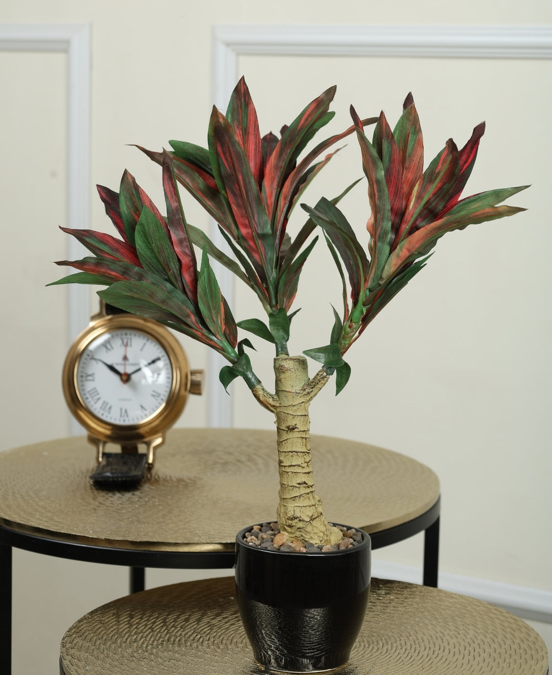 Graceful Croton Artificial Bonsai In Ceramic Pot