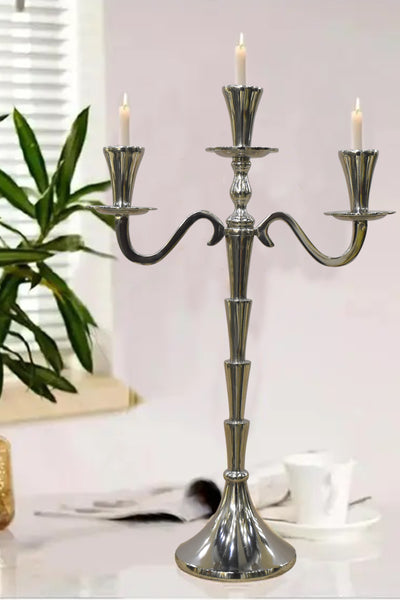 Golden 3-Arm Candelabra - Gold