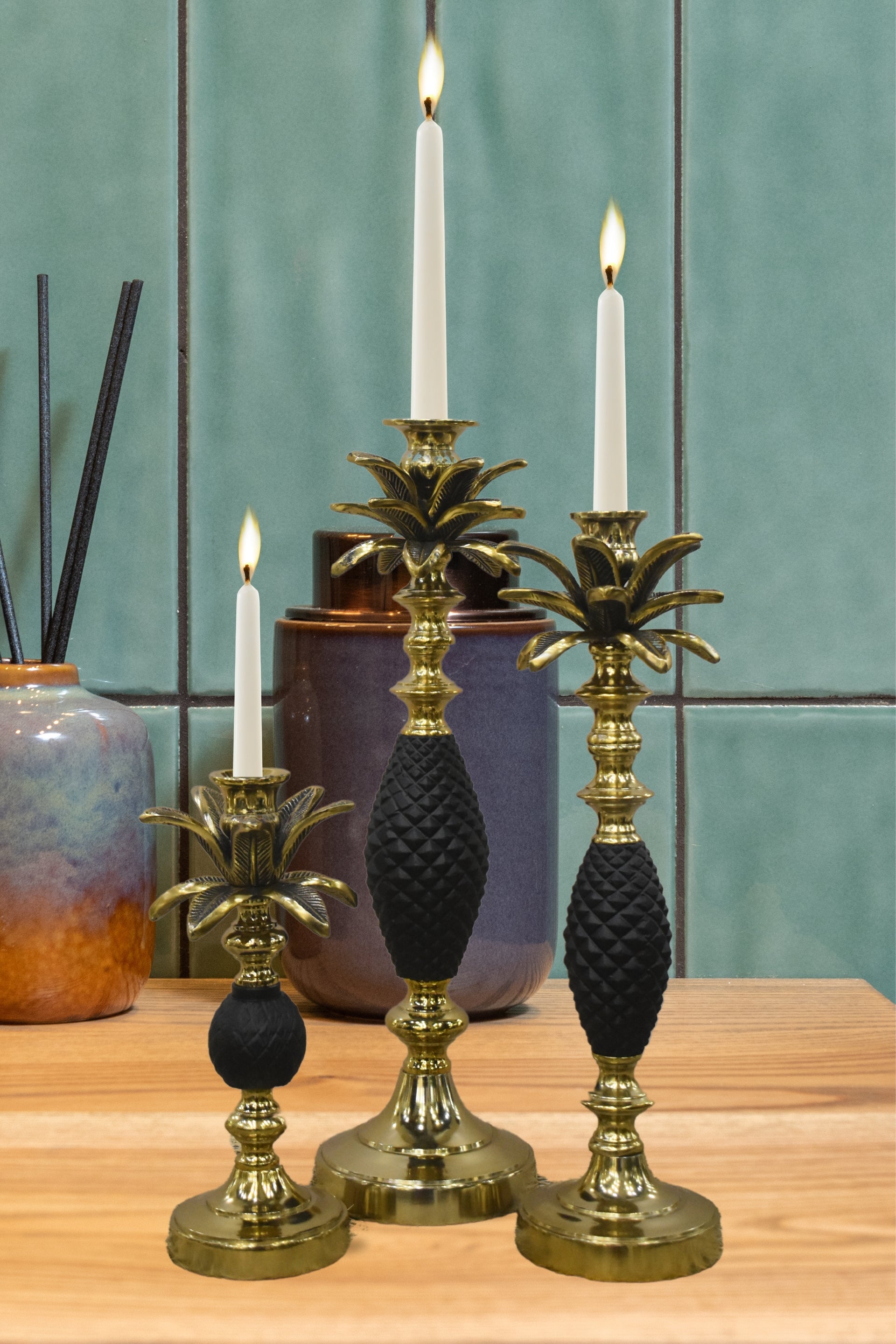 Golden & Silver Pineapple Candle Holder (Large)