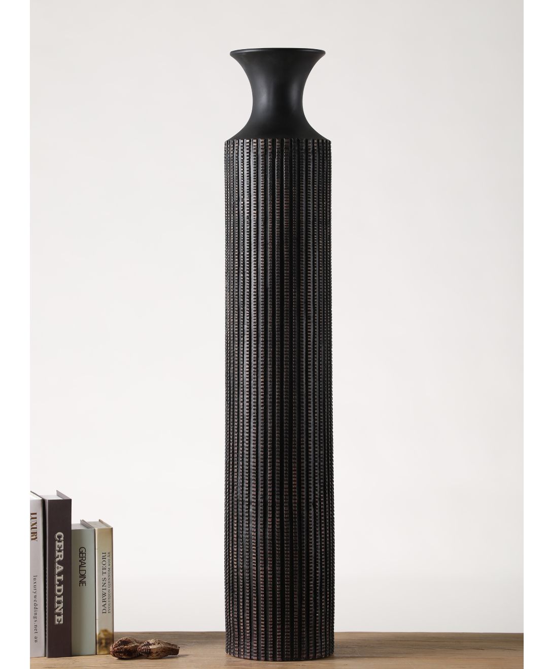 Long Striped Resin Vase