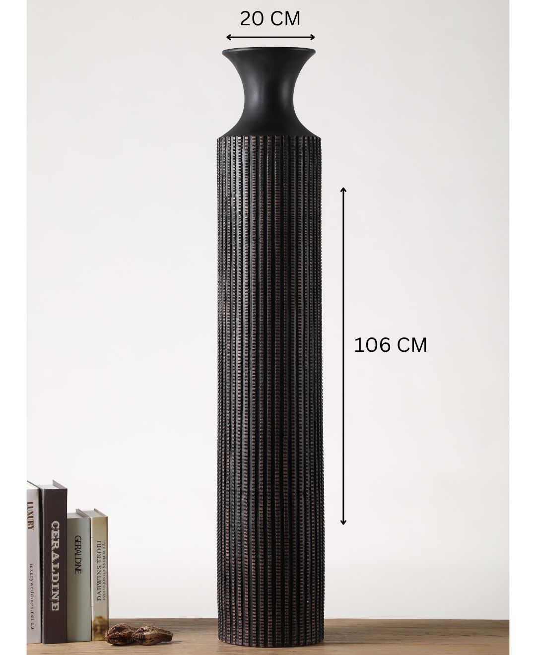 Long Striped Resin Vase