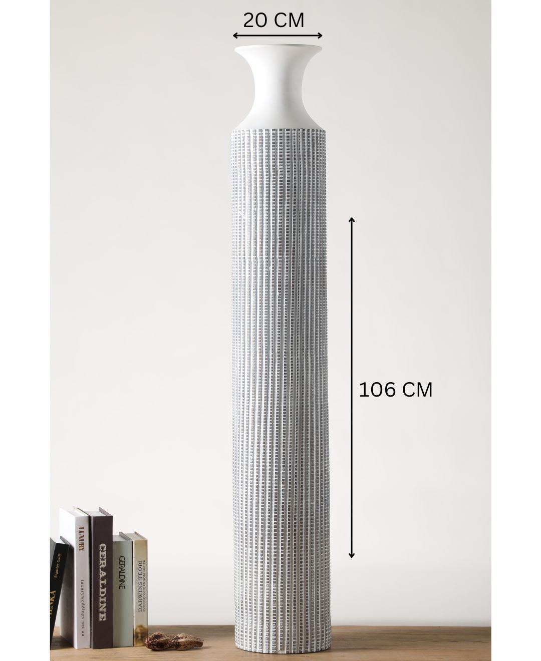 Long Striped Resin Vase