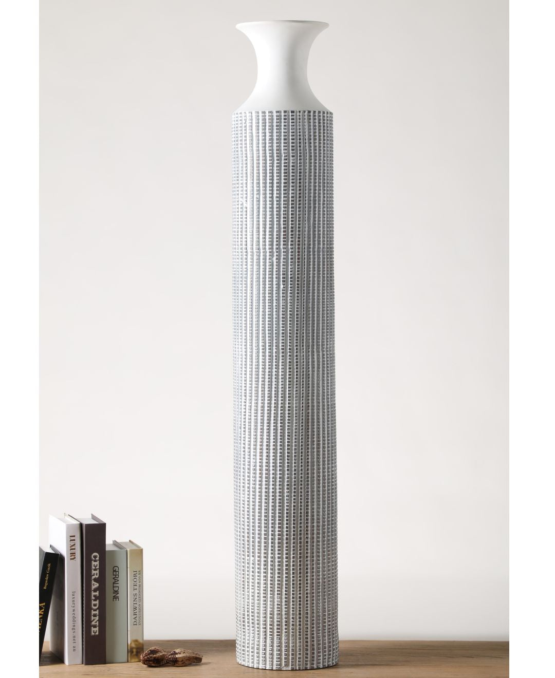 Long Striped Resin Vase