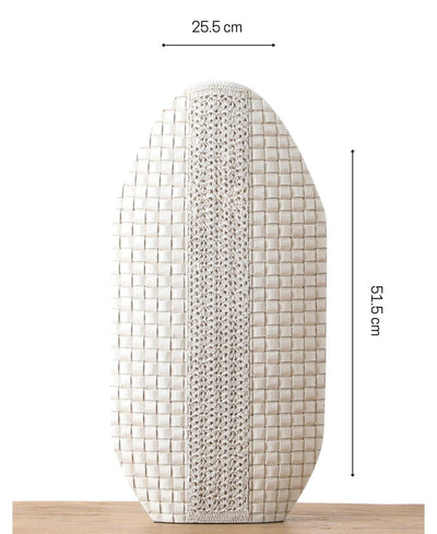 Elara Column Woven Resin Vase