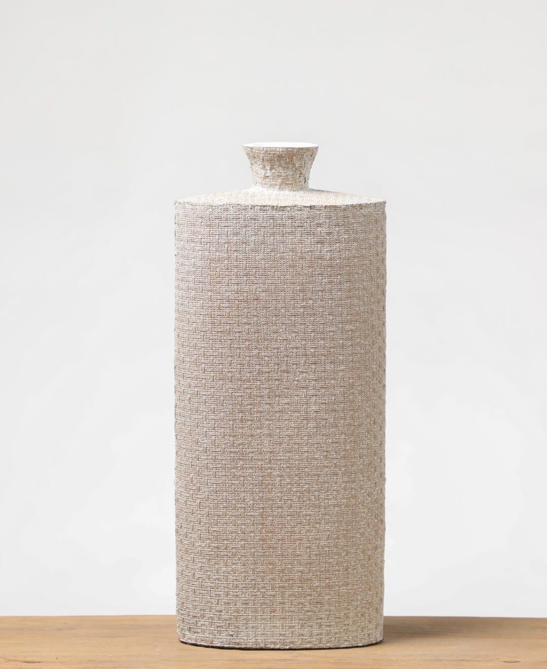 Textured Weave Resin Vase- Medium
