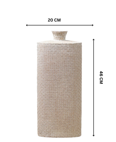 Textured Weave Resin Vase- Medium