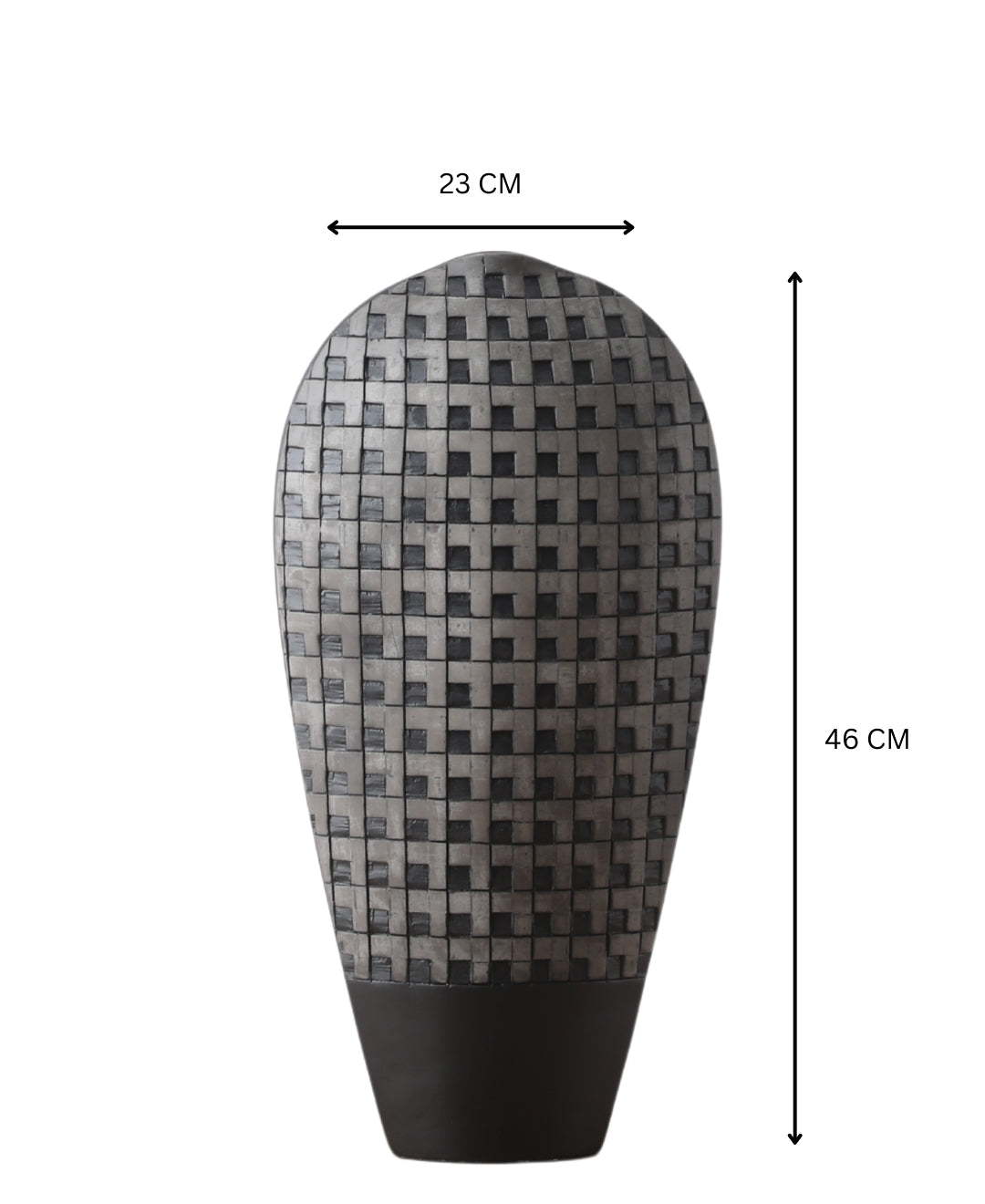 Tapered Woven Grid Resin Vase Dual Tone Finish (Small)