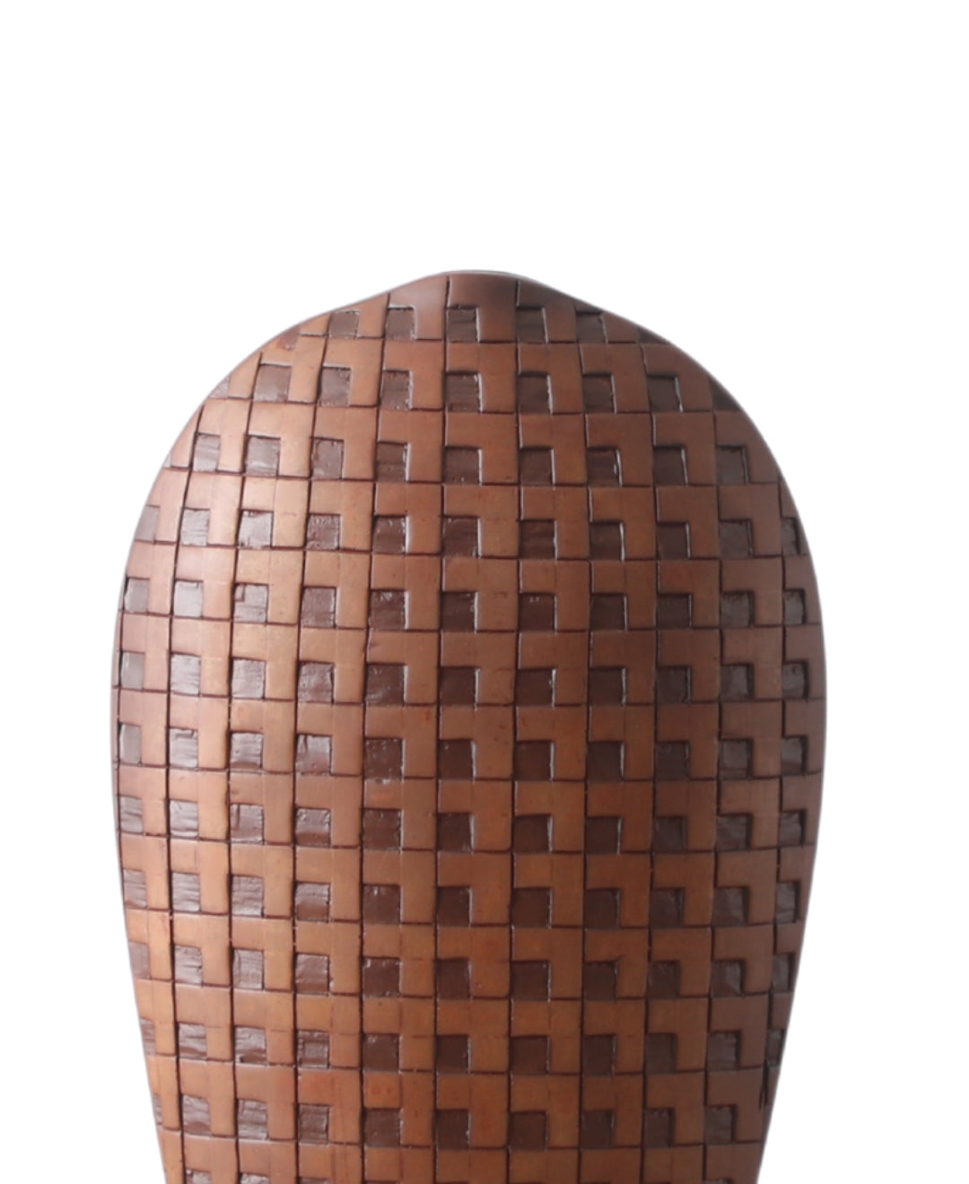 Tapered Woven Grid Resin Vase Dual Tone Finish (Small)