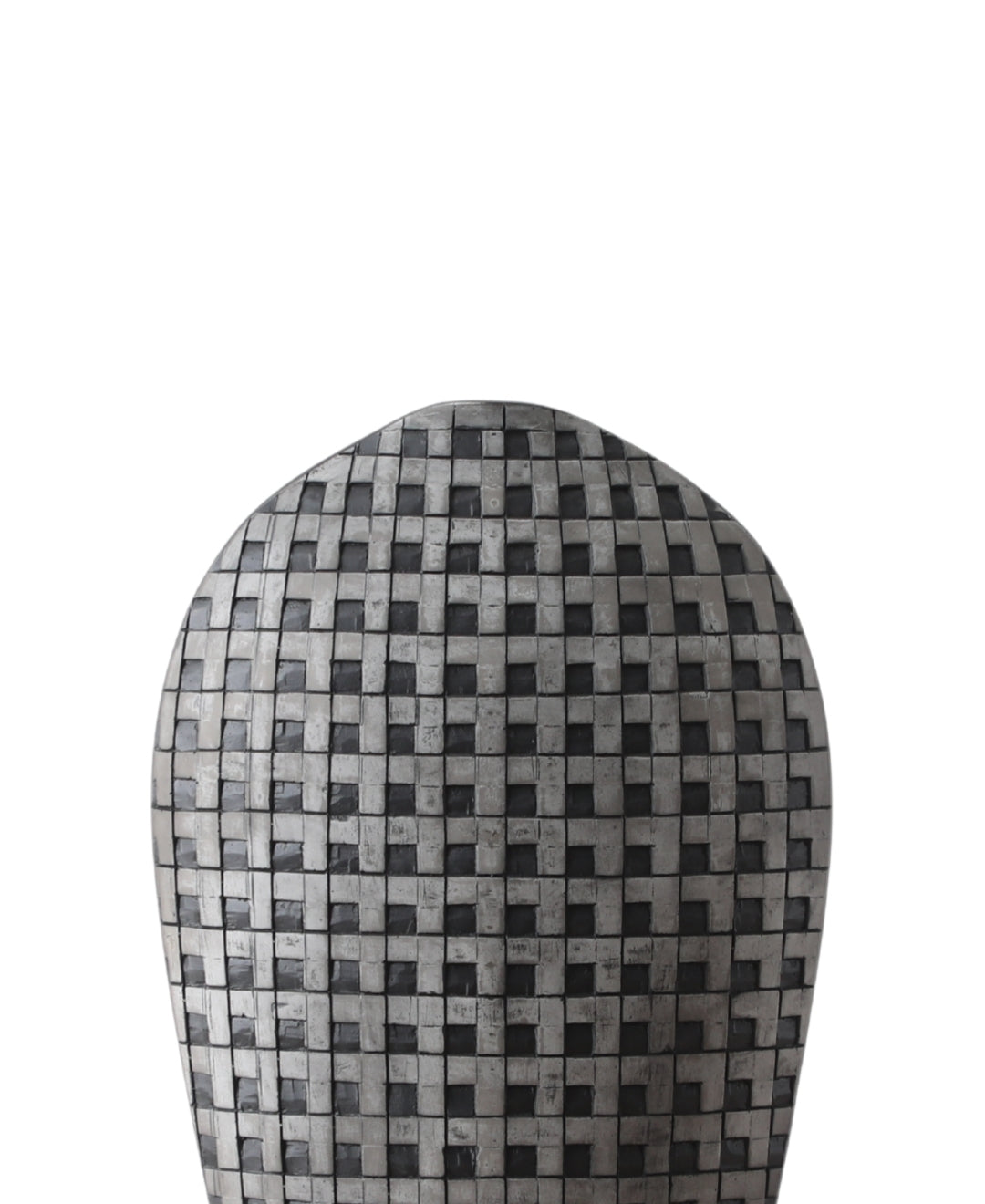 Tapered Woven Grid Resin Vase Dual Tone Finish (Large)
