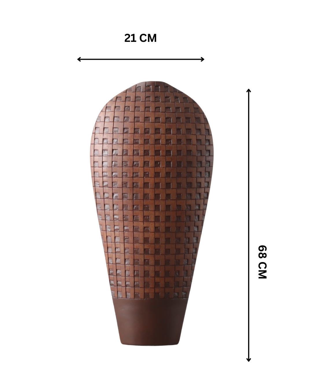 Tapered Woven Grid Resin Vase Dual Tone Finish (Large)