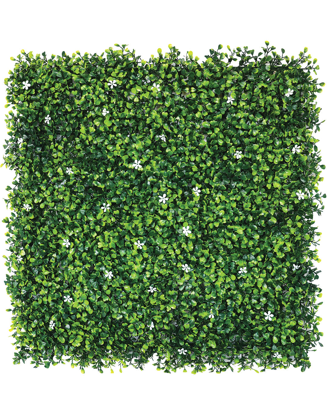 White Flowers With Small Lush Green Leaves Artificial Vertical Garden Wall Tile
