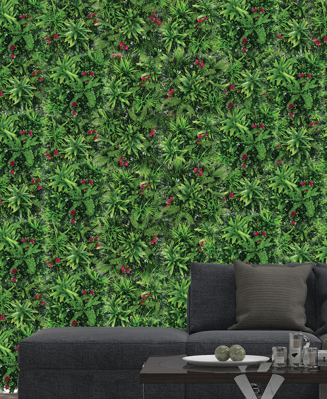 Elite Lush Pane With Pink Accents Vertical Garden Wall Tile