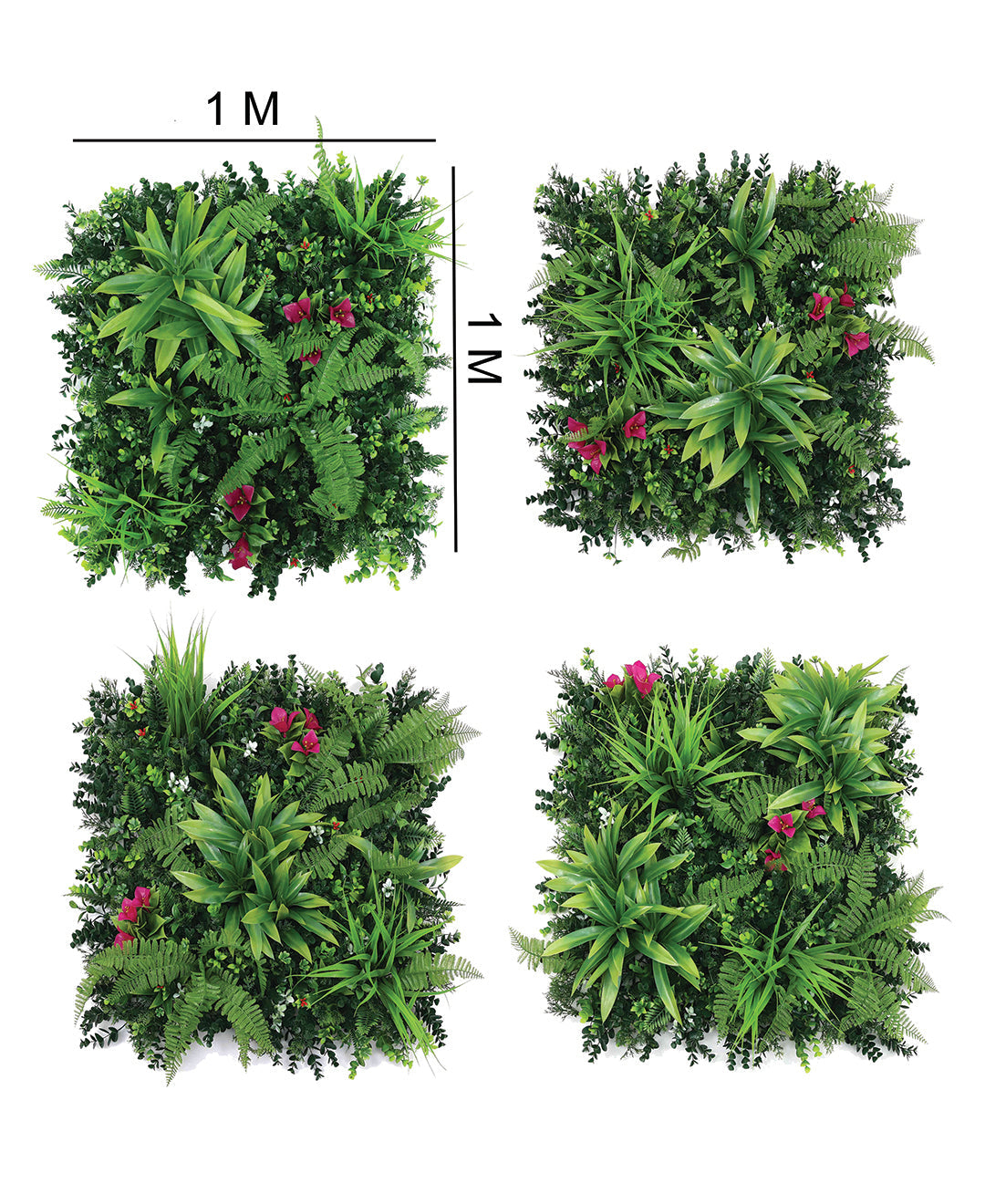 Elite Lush Pane With Pink Accents Vertical Garden Wall Tile