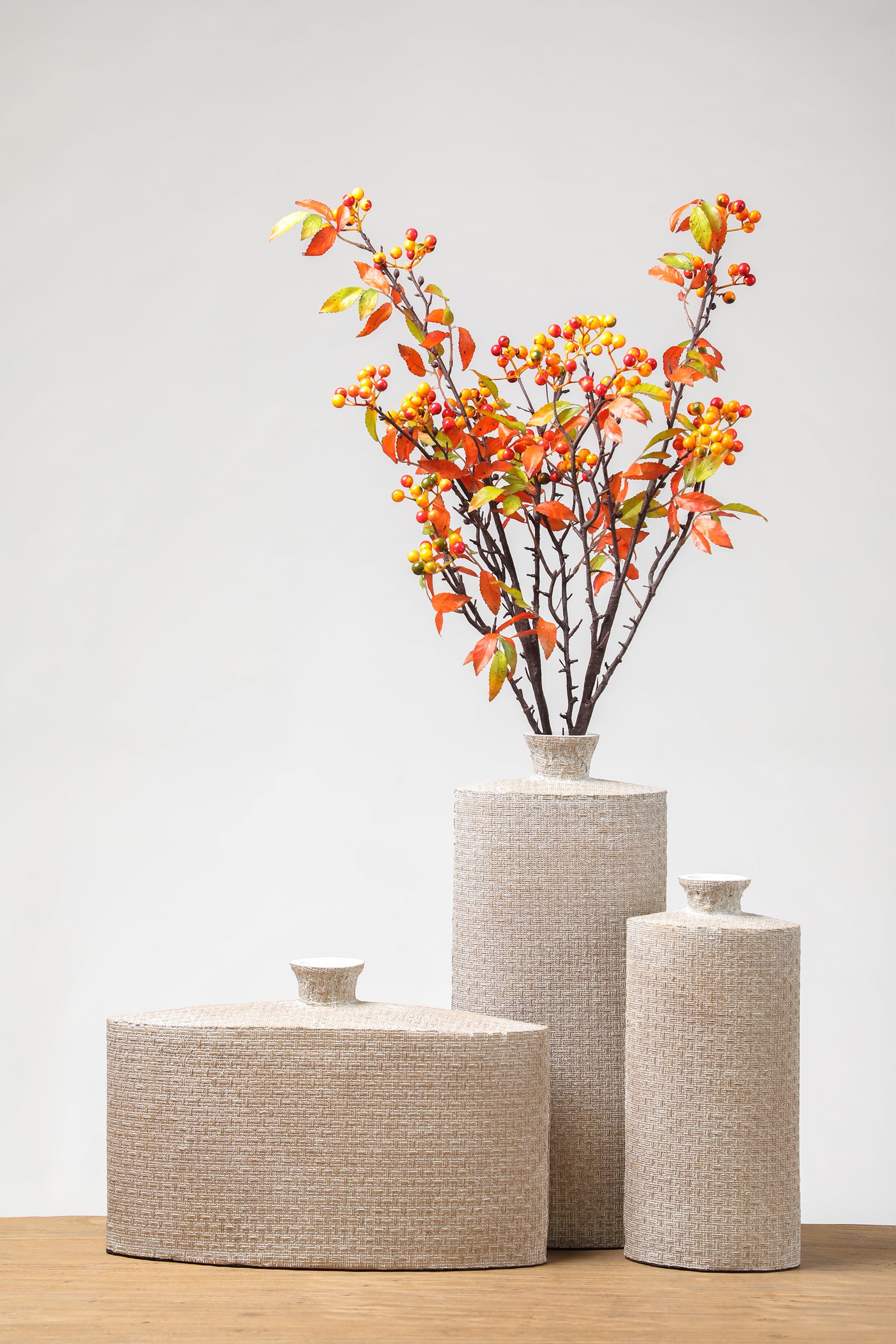 Cylinder shape resin flower vase for your home or office decor-Brown
