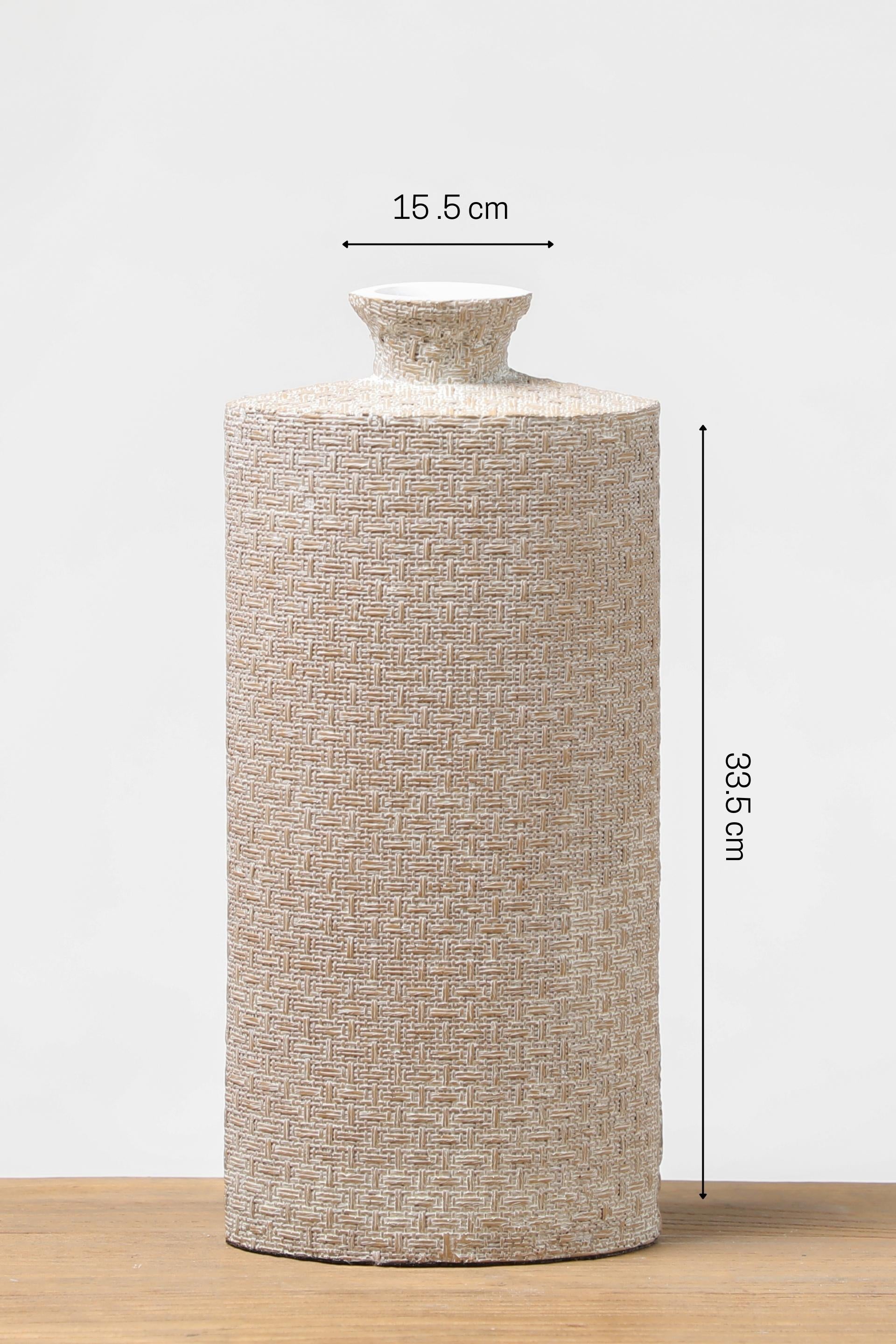 Cylinder shape resin flower vase for your home or office decor-Brown