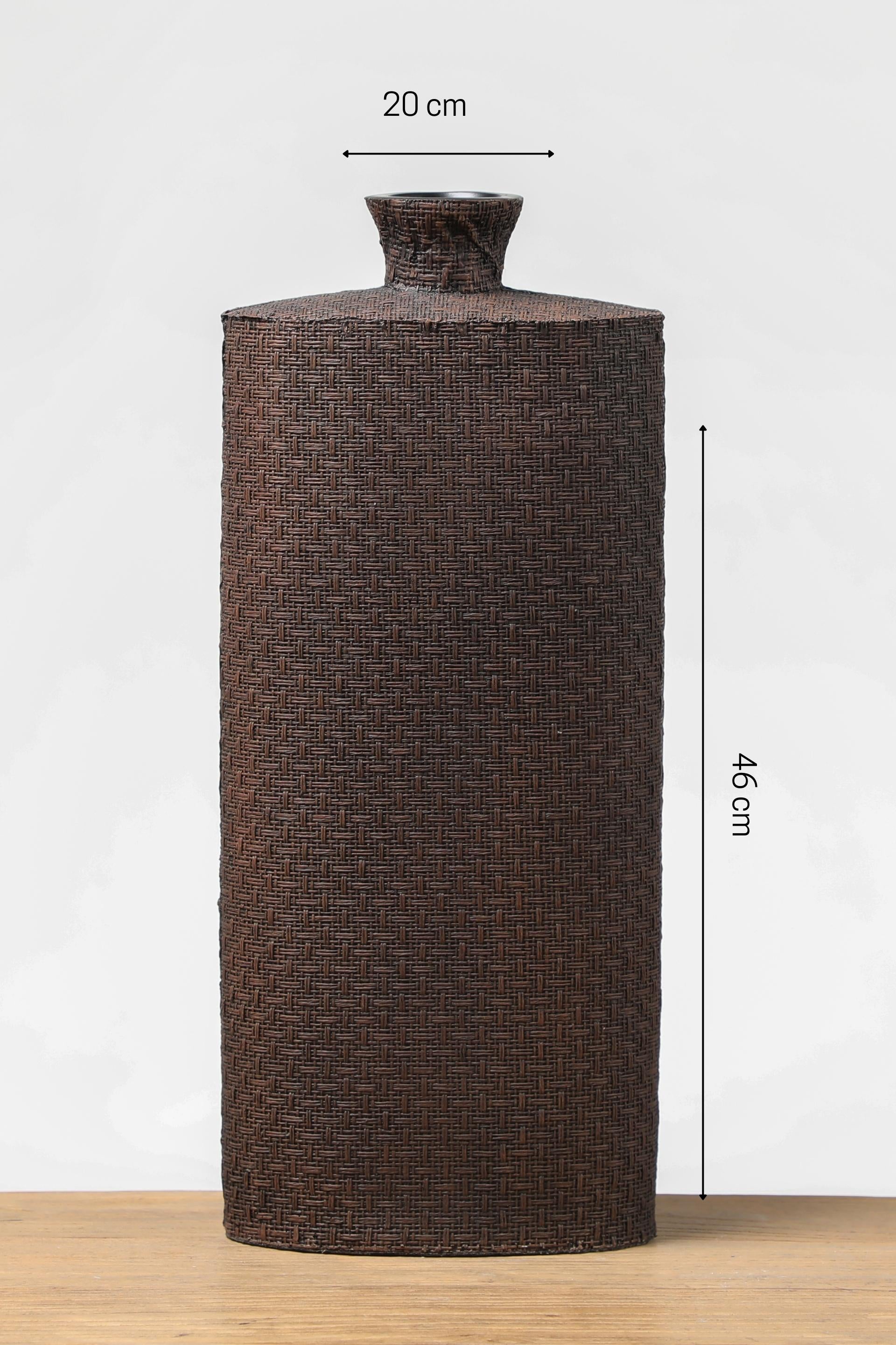 Cylinder shape resin flower vase for your home or office decor-Brown
