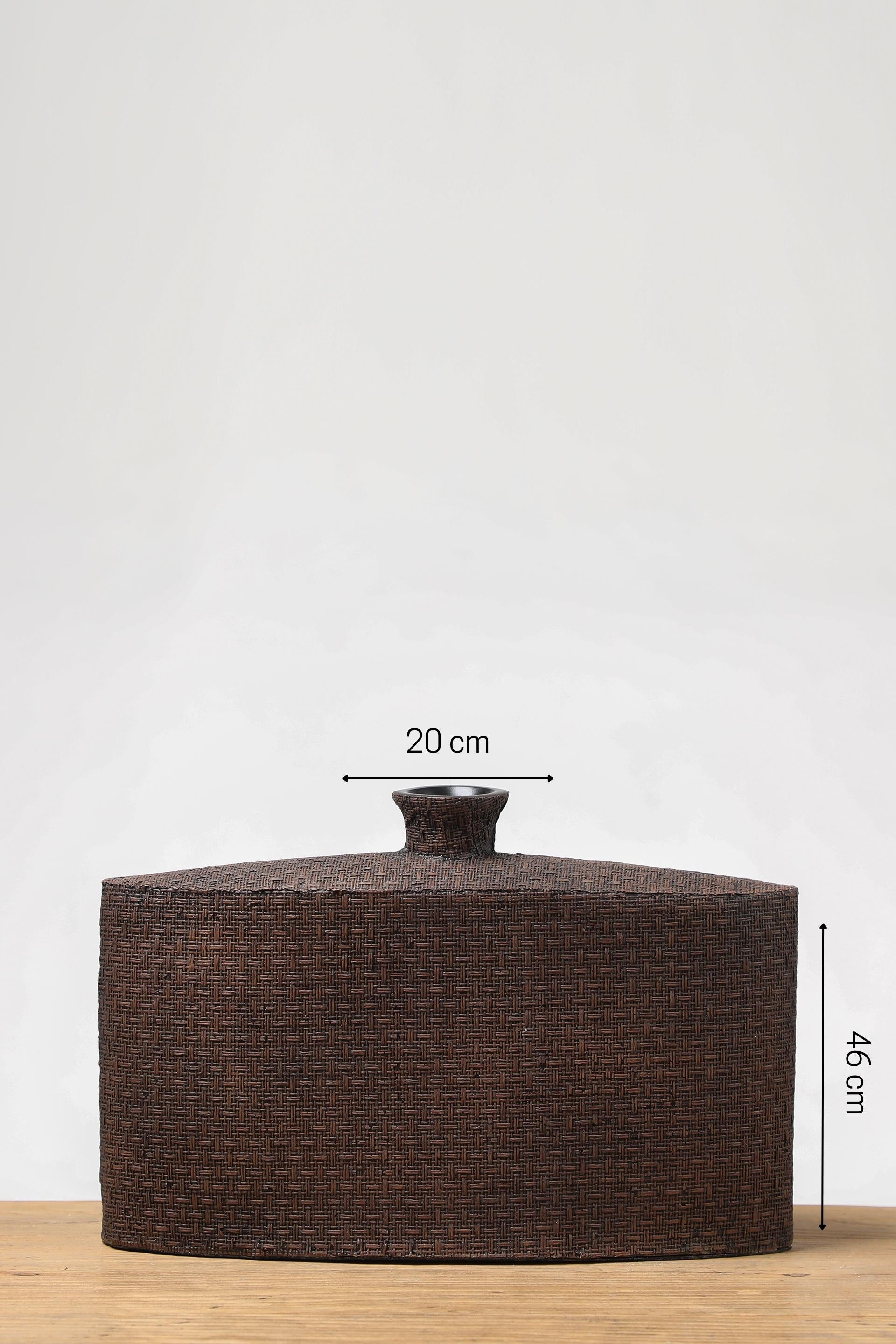 Cylinder shape resin flower vase for your home or office decor-Brown
