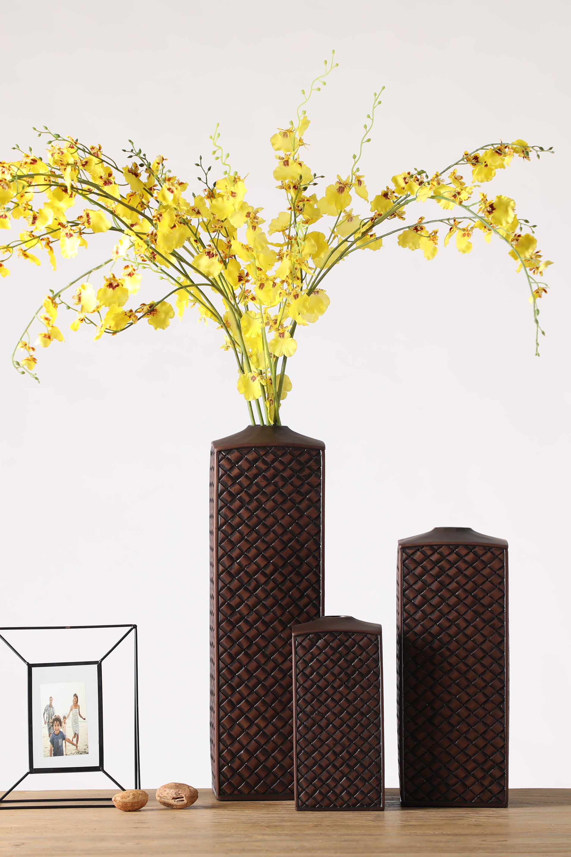 Tall and rectangular in shape resin vase for your home or office decor