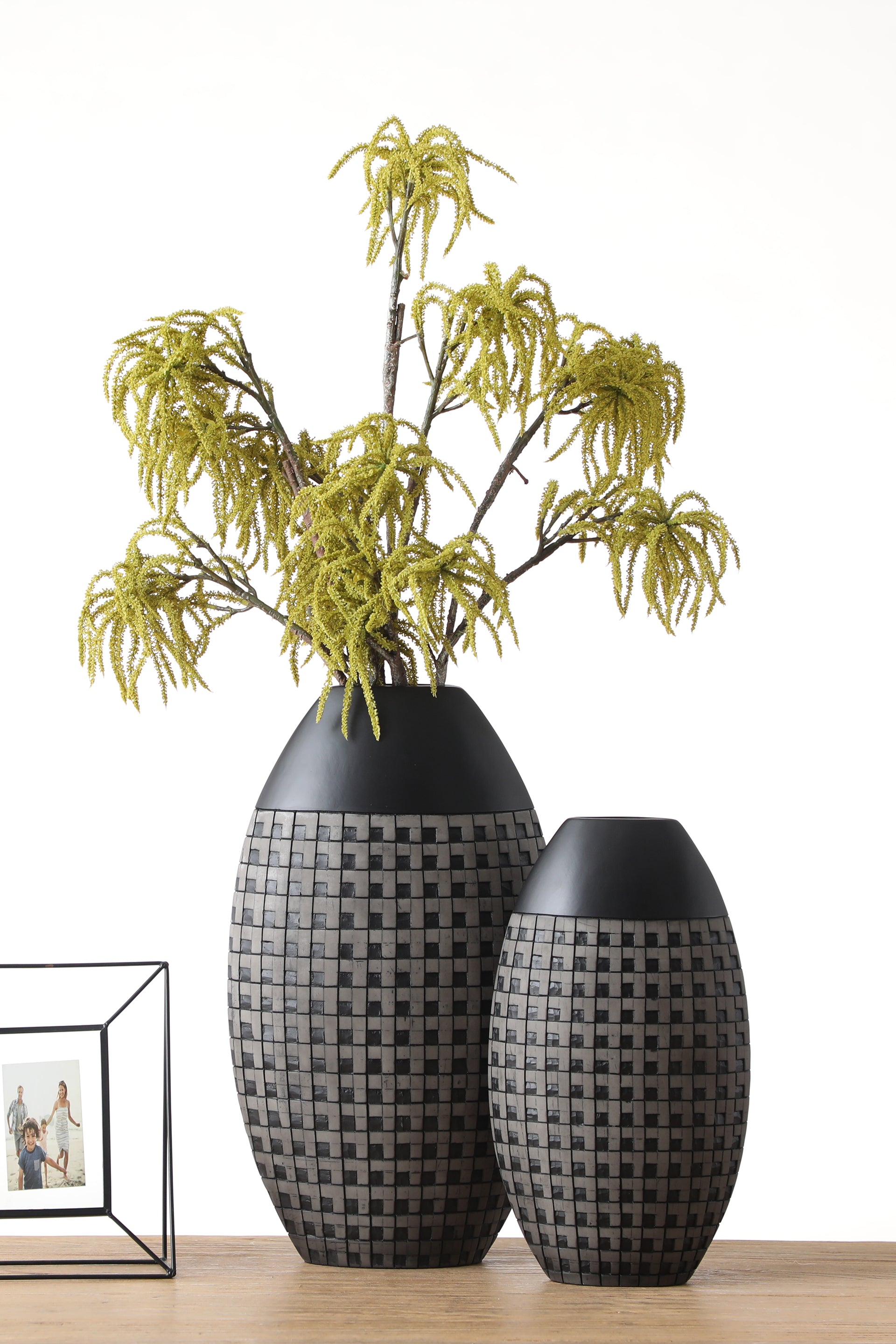 Beautiful Oval shaped  Resin vase for your home or office decor-Black