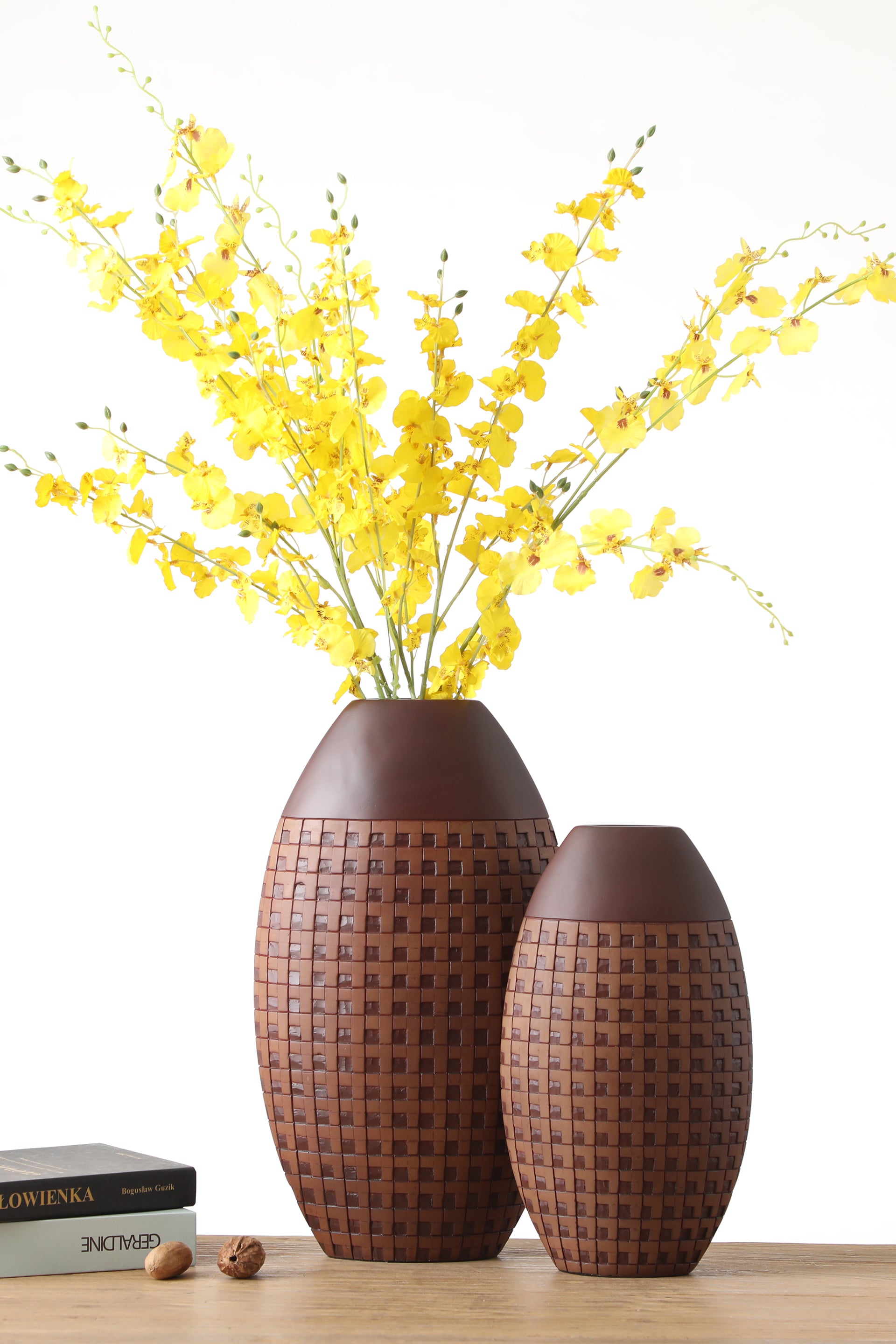 Beautiful Oval shaped  Resin vase for your home or office decor-Black